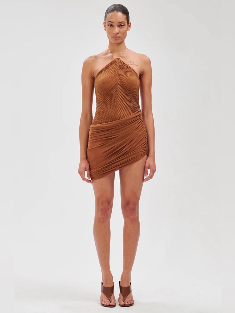 Ronny Kobo Collection Delphine Dress in Tobacco